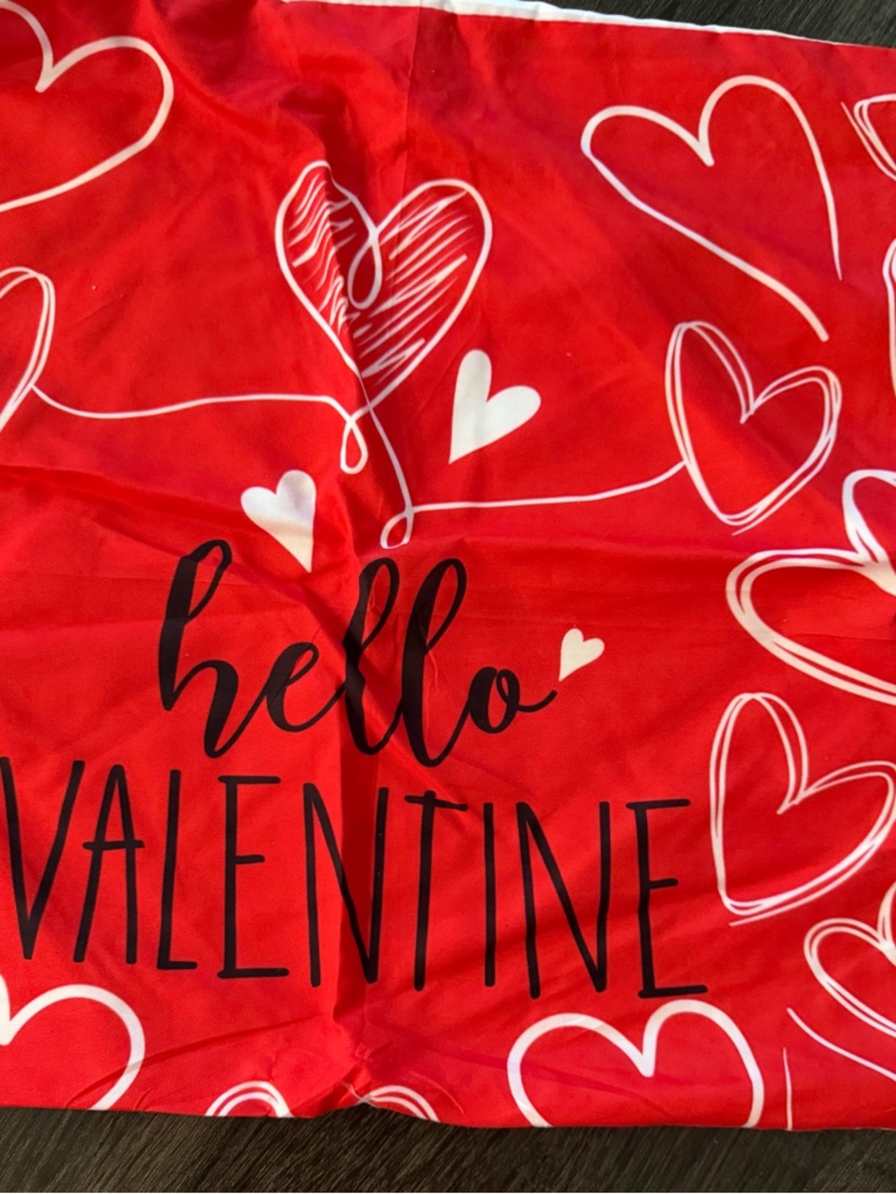 Hello Valentine Red & White Print Pillow Covers